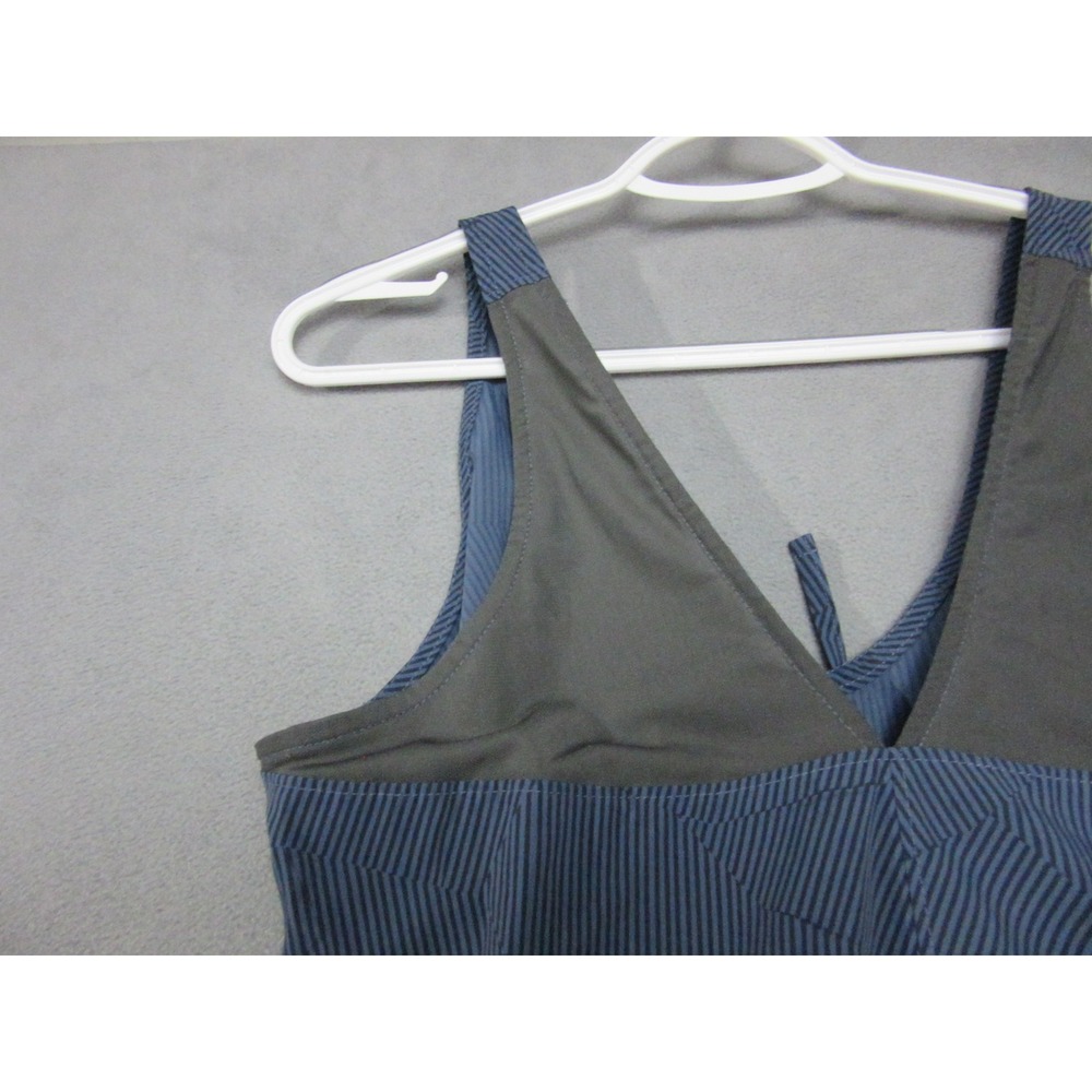 Mountain Hardwear Romper Womens Medium Blue Dynama Striped Activewear V Neck - Picture 11 of 16